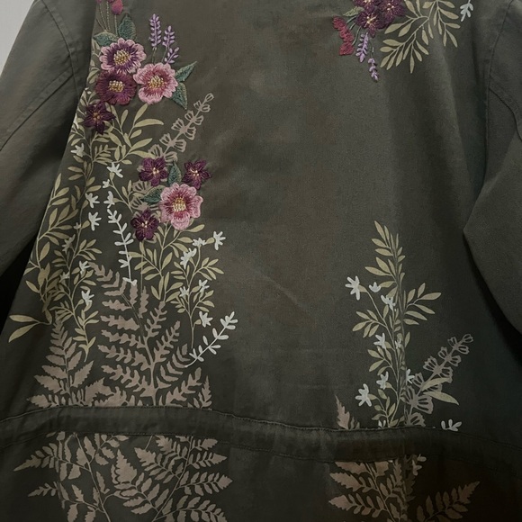 Sheryl Crow Designer Army/Military Green Jacket withh Embroidery 100% Cotton - Picture 7 of 16